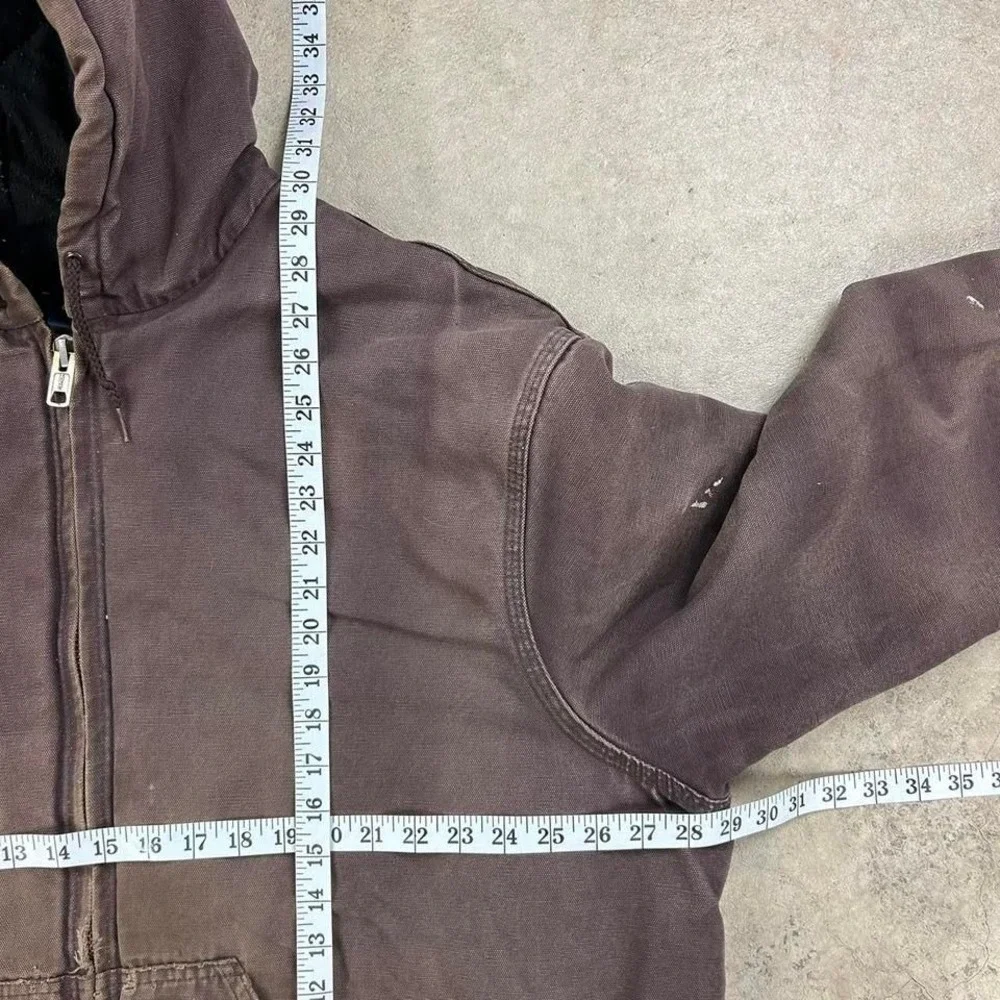 Vintage 90s Dickies Hooded Jacket Size XXL Faded Brown Full Zip Workwear Coat